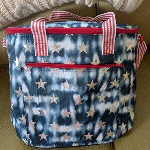 EUC Thirty One Round About Cooler Tote Red White and Blue